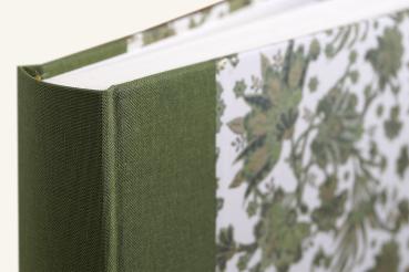 Preview: Exklusives Album "Elba" mit Leinenrücken, edles Grün, handmade in Germany